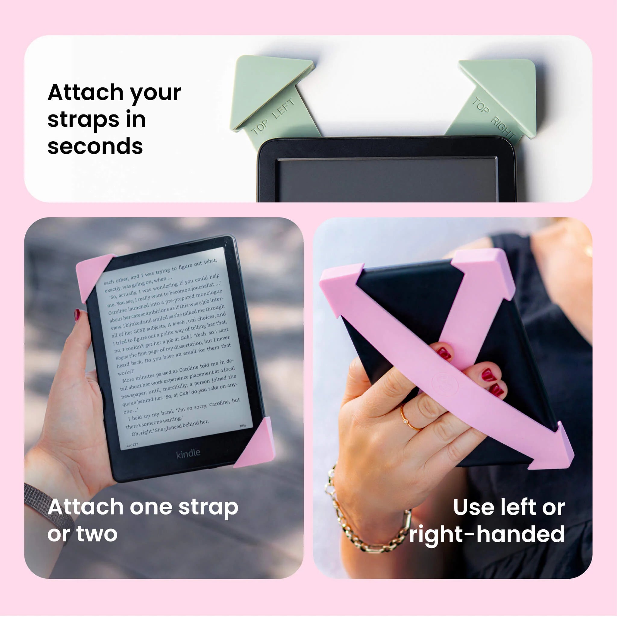 Strapsicle Straps for Kindle & Kobo: Comfortable Hand Grip