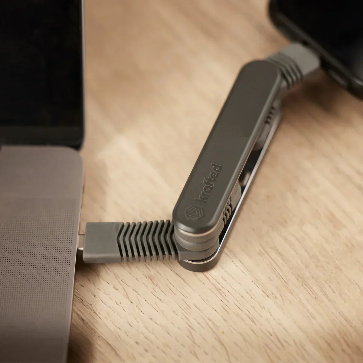 Krafted Connex: All-in-One Multi-Cable Charging Hub - Charcoal Grey