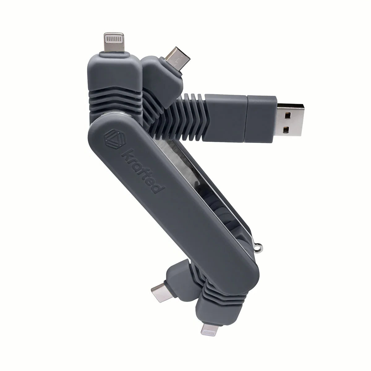 Krafted Connex: All-in-One Multi-Cable Charging Hub - Charcoal Grey